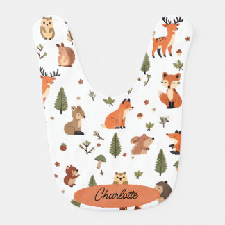 Boho Woodland Personalized Baby Bib