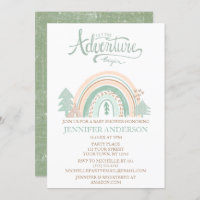 Boho Woodland Rainbow Gender Neutral Baby Shower Invitation