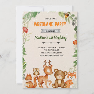 Boho woodland shower invitation