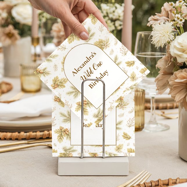 Boho Woodland Wild One Birthday Napkins (Creator Uploaded)