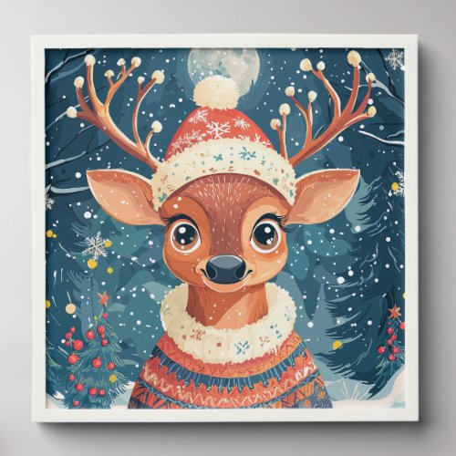 Boho Woodland Winter Deer Photo Tiles