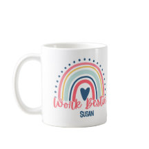 Boho Work Bestie Custom Mug, Coworker Colleague