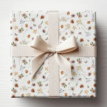 Boho Wrapping Paper<br><div class="desc">Boho Wrapping Paper. This stylish & elegant Boho Flowers Wrapping Paper features gorgeous hand-painted watercolor wildflowers arranged in a lovely pattern. Find matching items in the White Boho Wildflower Wedding Collection.</div>