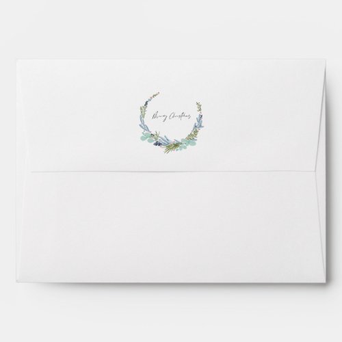 Boho Wreath Merry Christmas Modern Design Envelope