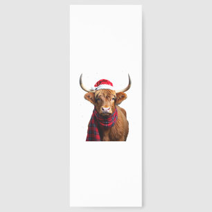 Boho Xmas Christmas Highland Cow T-Shirt (1) Bookmarks