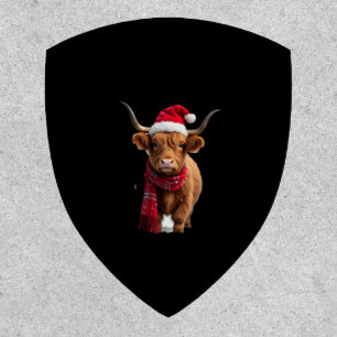 Boho Xmas Christmas Highland Cow T-Shirt (3) Patch