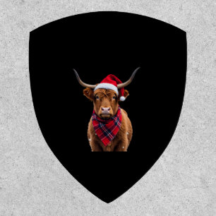 Boho Xmas Christmas Highland Cow T-Shirt Patch