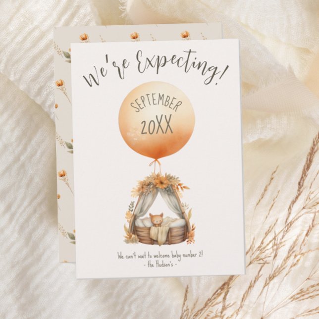 Boho Yellow Balloon Pregnancy Announcement (Creator Uploaded)