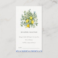 Boho Yellow Lemon Tree Diaper Raffle Baby Shower