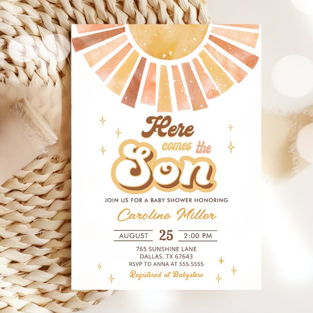 Boho Yellow Little Sunshine Baby Shower Invitation (Creator Uploaded)