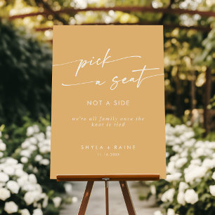 Boho Yellow Marigold Pick A Seat Not Side Wedding Foam Board