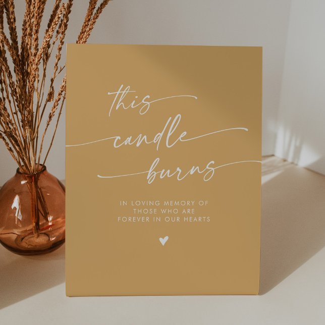 Boho Yellow Marigold This Candle Burns Memorial Pedestal Sign (Creator Uploaded)