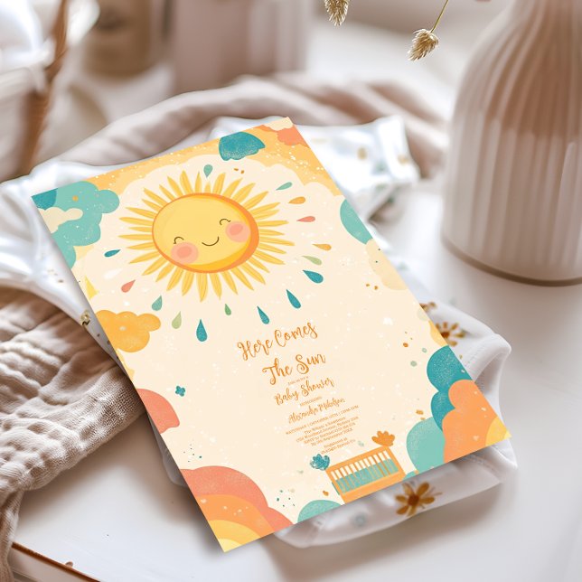 Boho Yellow Sunshine Baby Shower  Invitation (Creator Uploaded)