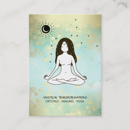  Boho Yoga Goddess Celestial Moon Magic 3rd Eye Business Card
