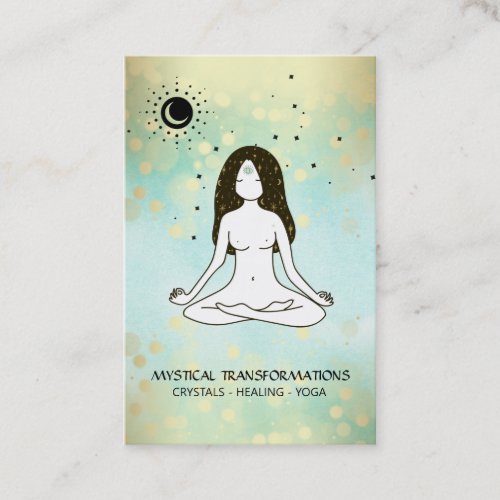  Boho Yoga Goddess Celestial Moon Sun 3rd Eye Business Card