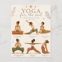 Boho Yoga Women Watercolor Design with Yoga Poses