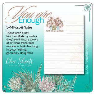 Boho You Are Enough Lined 3M Post-it® Notes