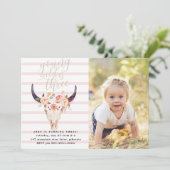 Boho Young Wild and Three Birthday Invitation (Standing Front)