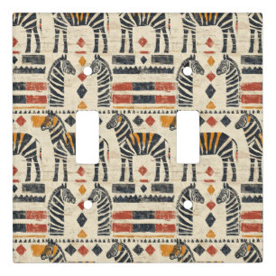 Boho Zebra Tribal Safari Pattern Light Switch Cover