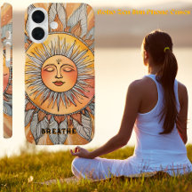 Boho Zen Breathe Reminder Changeable Text Calm Sun