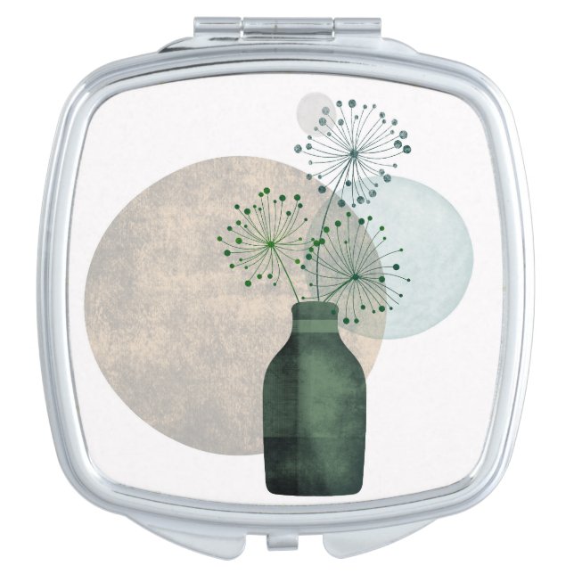 Boho Zen Floral Dandelions In A Bottle Compact Mirror (Front)
