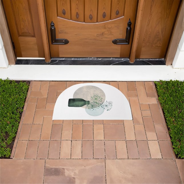 Boho Zen Floral Dandelions In A Bottle Doormat (Outdoor)