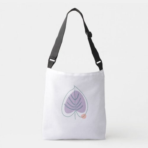Boho Zen Little Lilac Leaf Crossbody Bag