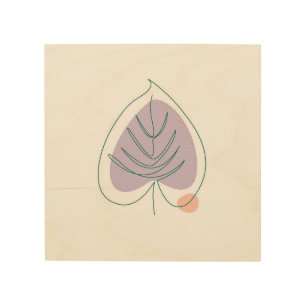 Boho Zen Little Lilac Leaf Wood Wall Art