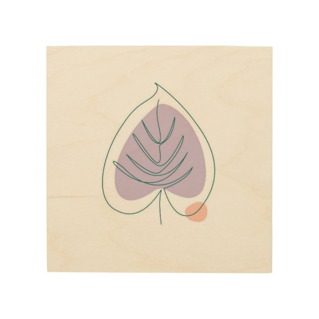 Boho Zen Little Lilac Leaf Wood Wall Art (Front)