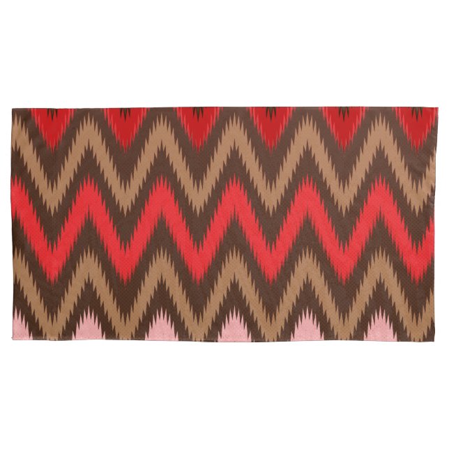 Boho Zigzag Luxury Pillowcase (Front-Left)