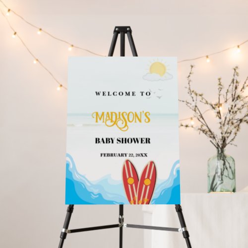 BohoBaby On Board Beach Baby Shower  Welcome Sign