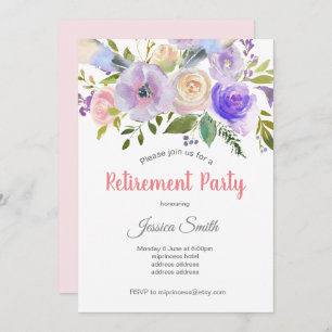 bohochic floral retirement party invitation