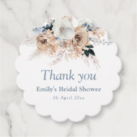 bohomian pampas dusty blue bridal shower