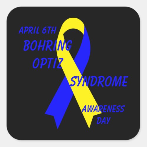 Bohring Optiz Syndrome Awareness Ribbon by Janz Square Sticker