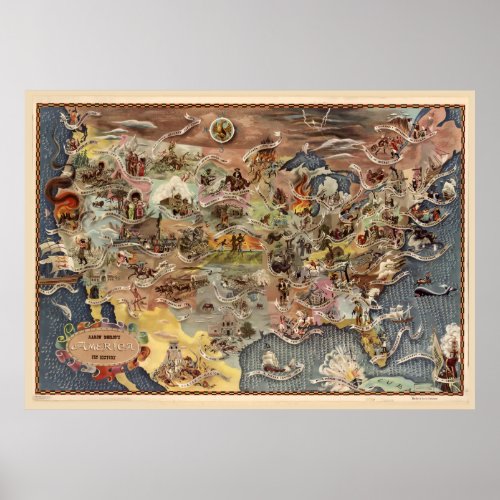 Bohrods America its history Map 1946 Poster