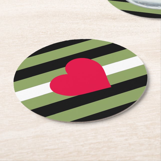 Boi Pride Flag Round Paper Coaster (Angled)