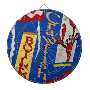 Boiled Crawfish Abstract Design Dartboard With Darts