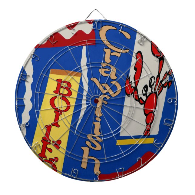 Boiled Crawfish Abstract Design Dartboard With Darts (Front)