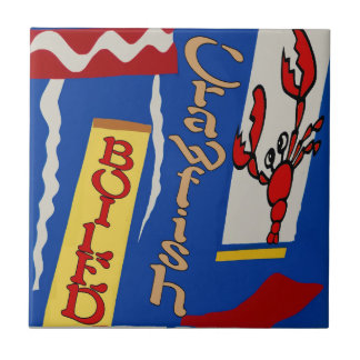 Boiled Crawfish Abstract Design Tile