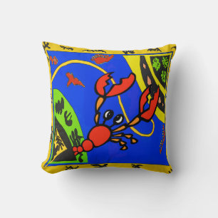 Boiled Crawfish Abstract Throw Pillow