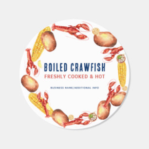 Boiled Crawfish Business Modern Classic Round Sticker