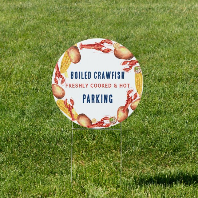 Boiled Crawfish For Sale Car Parking Sign (Insitu)