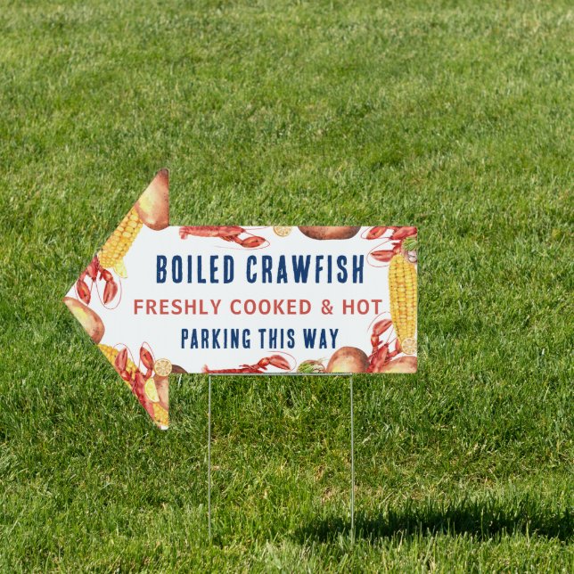 Boiled Crawfish For Sale Parking Sign (Insitu)