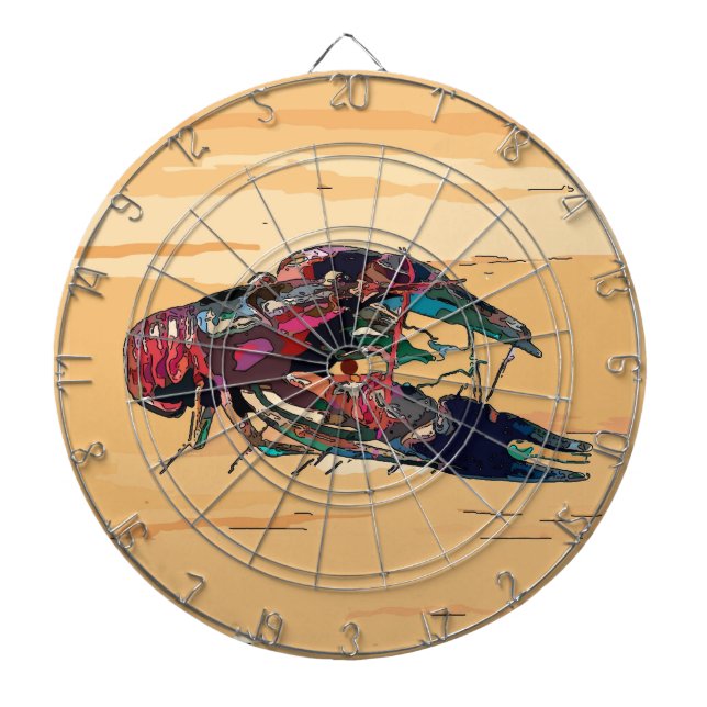 Boiled Crawfish on Wood Dart Board (Front)