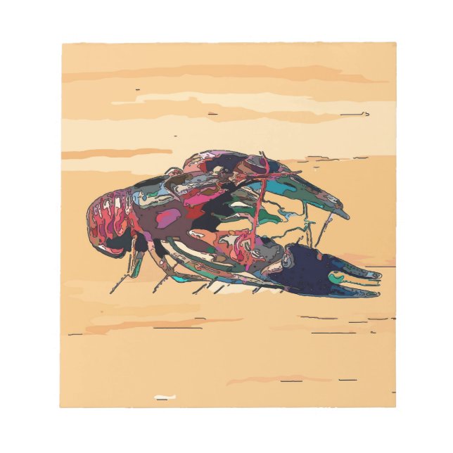 Boiled Crawfish on Wood Notepad (Front)