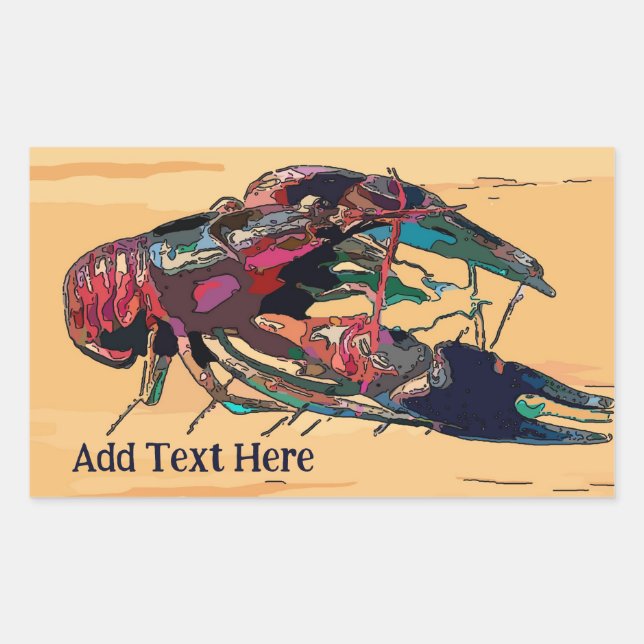 Boiled Crawfish on Wood Rectangular Sticker (Front)