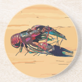 Boiled Crawfish on Wood Sandstone Coaster