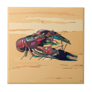Boiled Crawfish on Wood Tile