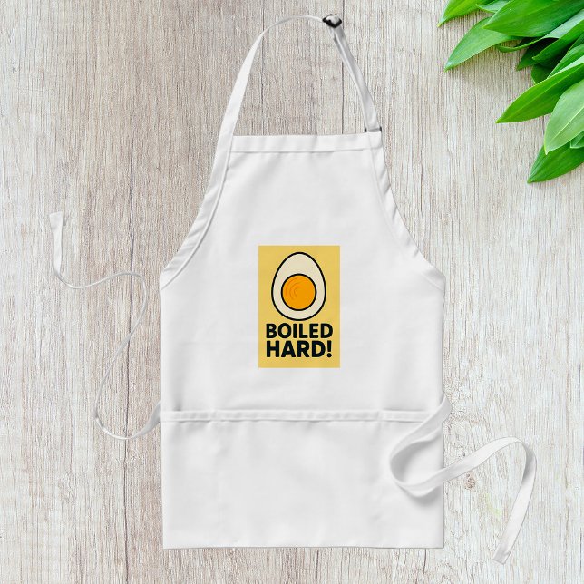 BOILED HARD! Funny Hard Boiled Egg Humor  Adult Apron (Creator Uploaded)