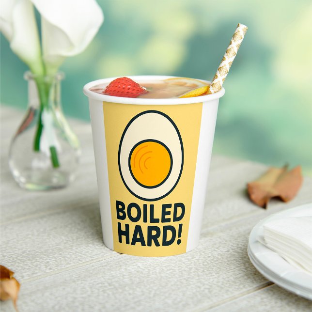 BOILED HARD! Funny Hard Boiled Egg Humor  Paper Cups (Creator Uploaded)